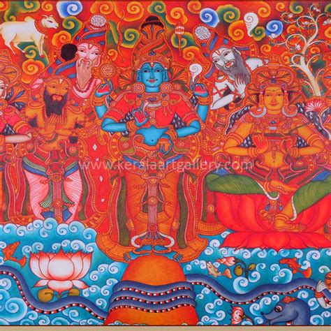 Ayurveda God Danwanthari Kerala Art Gallery Mural Painting Art