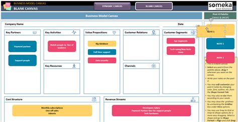 Business Model Canvas Excel Template Lean Canvas Dashboard Ph