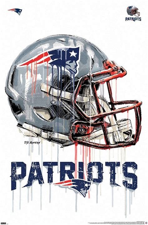 Nfl New England Patriots Drip Helmet 20 Athena Posters