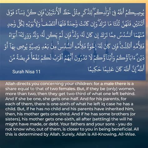 Surah An Nisa Translation And Meaning In English