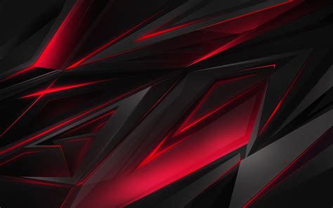Free Download Black Red Abstract Polygon 3d 4k Black And Red Wallpaper