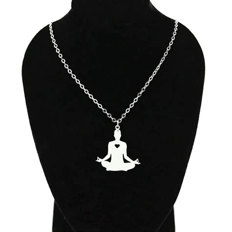Wholesale Trendy Yoga Necklace Yoga 304 Stainless Steel Heart Pendant