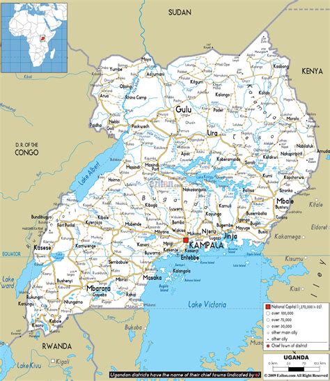 Detailed Clear Large Road Map Of Uganda Ezilon Maps