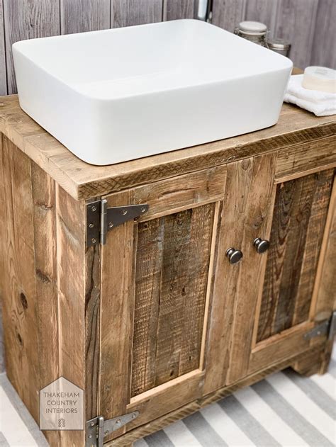 Rustic Reclaimed Scaffold Pallet Wood Industrial Small Bathroom Sink