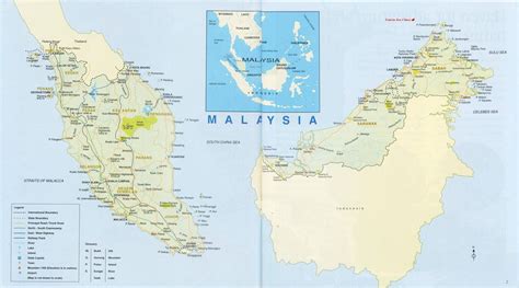 Large Detailed Road Map Of Malaysia Malaysia Large Detailed Road Map