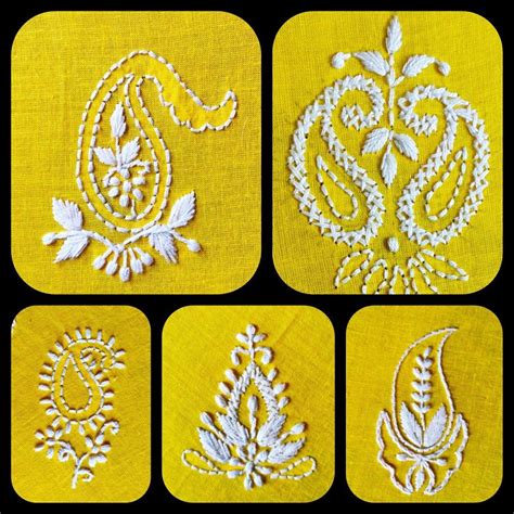 Chikankari Embroidery Tutorial Beautiful Paisley Motifs Hand Embroidery Design Patterns