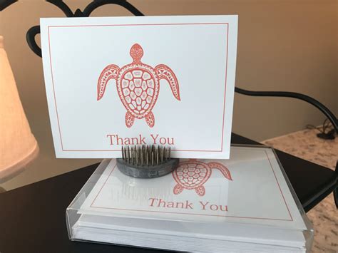 Colorful Thank You Turtle Card Set Of