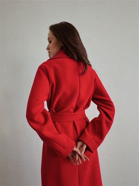 Red Coat Red Wool Coat Women Wool Coat Long Red Coat Long Etsy