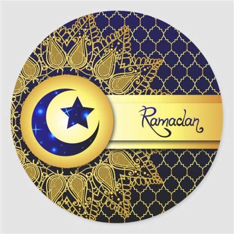 Ramadan Classic Round Sticker Eid Mubarak Stickers Eid
