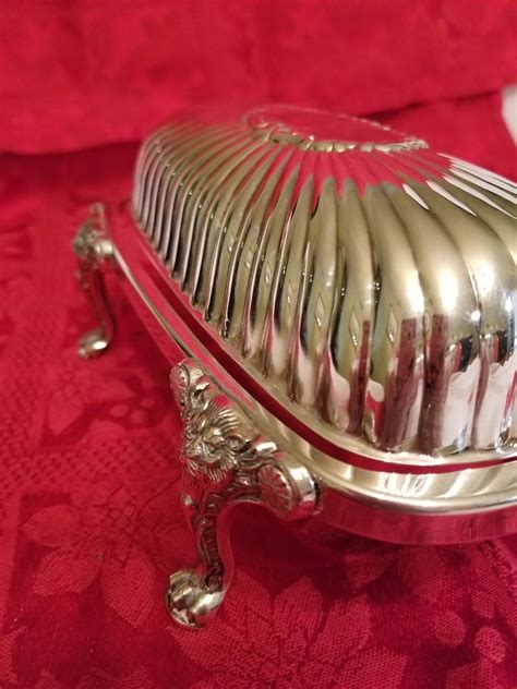 Vintage F B Rogers Footed Silver Plated Covered Butter Dish Etsy