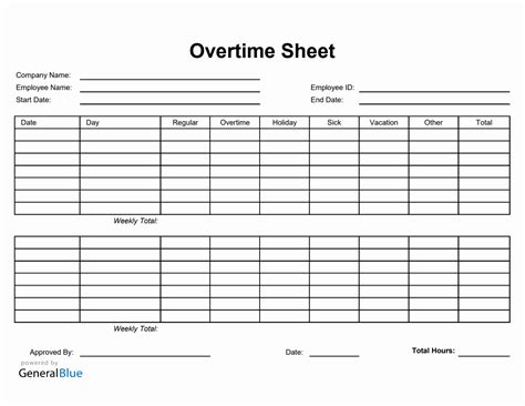 Overtime Sheet In Excel Simple