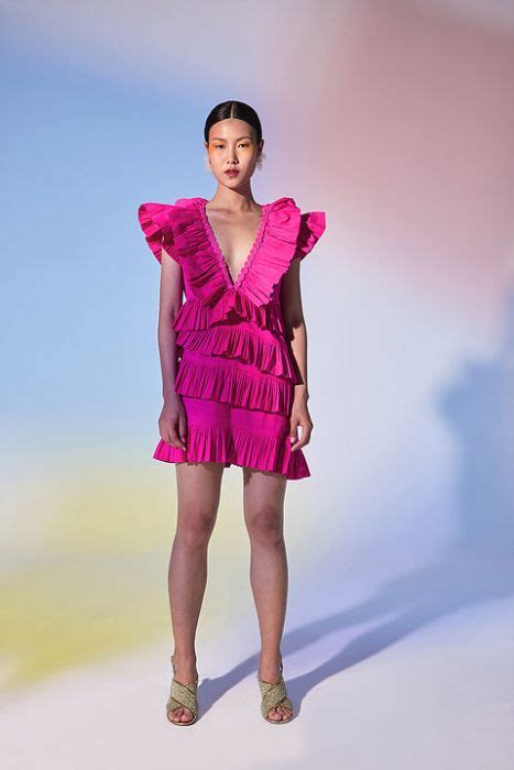 CELIA B NUSADUA DRESS Pleats Dress, Pink Ruffle Dress, Closet Addition