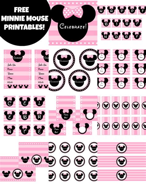 Free Pink Minnie Mouse Birthday Party Printables The Collection