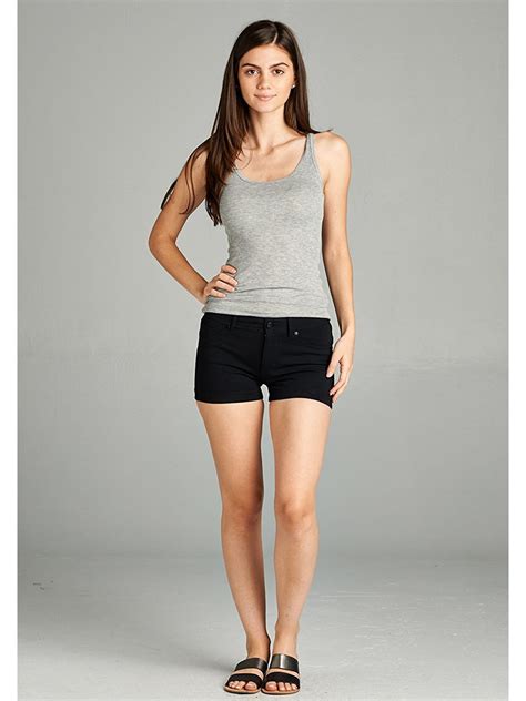 Essential Basic Essential Basic Womens Summer Casual Stretchy Shorts