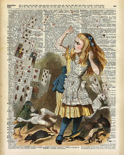 Alice In The Wonderland On A Vintage Dictionary Book Page