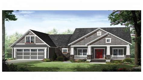 Craftsman style is hot right now, and homeowners are attracted to its warm, earthy features, including stone and shingle accents, decorative trusses, and welcoming porches. Craftsman Style Ranch House Plans with Porches Rustic ...