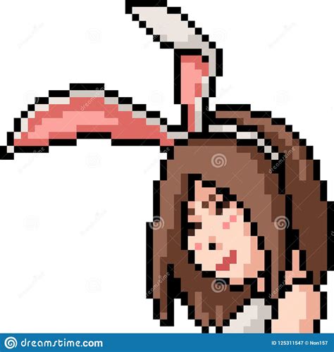 Vector Pixel Art Anime Girl Stock Vector Illustration Of Background