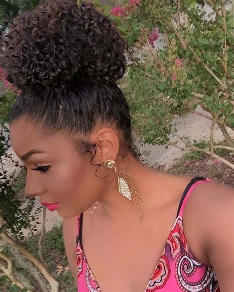 Throwback Of This High Curly Bun Side View 🌸🌺 Natural Hair Styles
