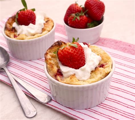 Strawberry Bread Pudding Is Sweet And Creamy With Fresh Strawberries