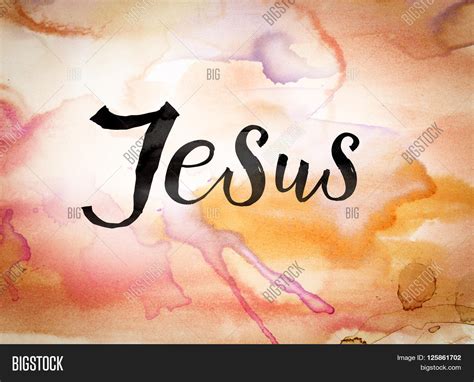 Word Jesus Written Image And Photo Free Trial Bigstock