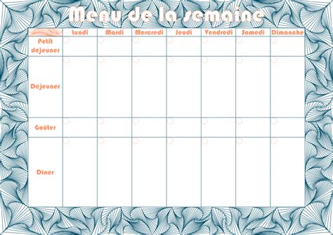 Offrant la possibilité de détailler ses journées, il est donc plus précis et est le partenaire idéal des agendas chargés, quel que. Menu hebdomadaire à imprimer