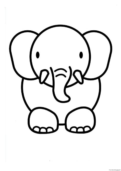 Print Out Animal Elephant Coloring Pages1 Free