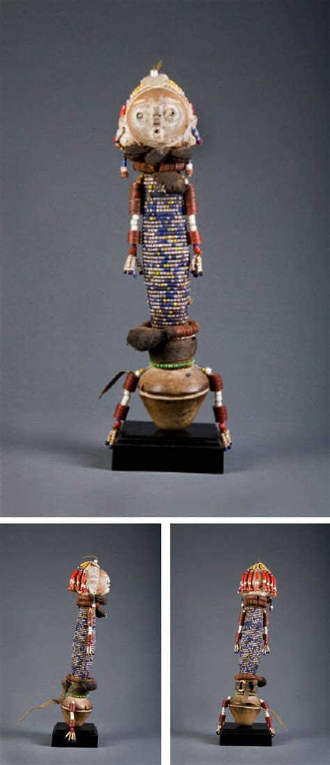 Africa Doll From The Dinka People Of Southern Sudan Wood Glass