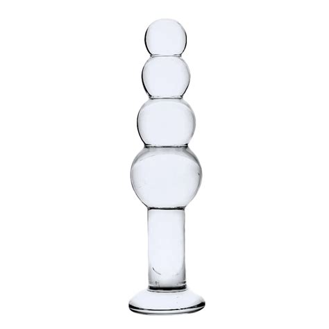 Xl Large Glass Dildo Dong Anal Butt Plug Anal Beads Thruster Clear