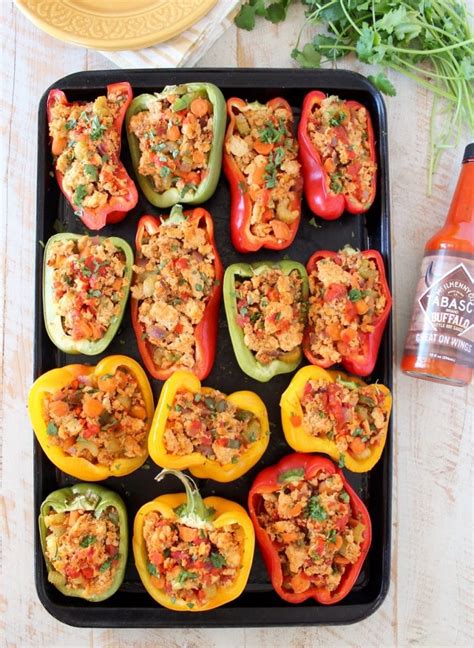 Chicken Stuffed Peppers With Buffalo Sauce Whole 30 Recipes