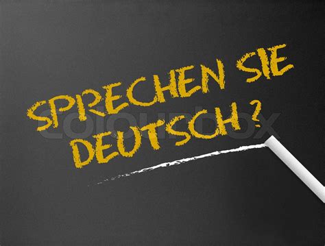Dark Chalkboard With A Question Sprechen Sie Deutsch Stock Image