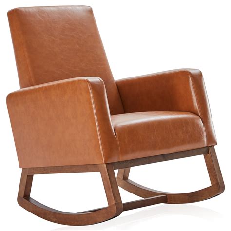 Belleze Accent Rocking Lounge Chair Nursery Glider Felix Caramel