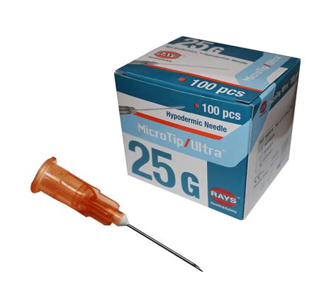 25g Hypodermic Needle 05mm X 16mm Orange 25g X 58 Inch Rays Mic