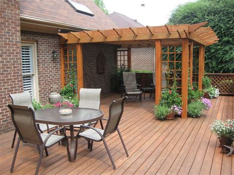 Patio Raised Different Level Beautiful Pergola On Images About Deck