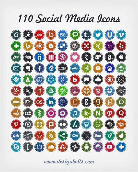 10 Best Free Social Media Icons Set By Designbolts Designbolts