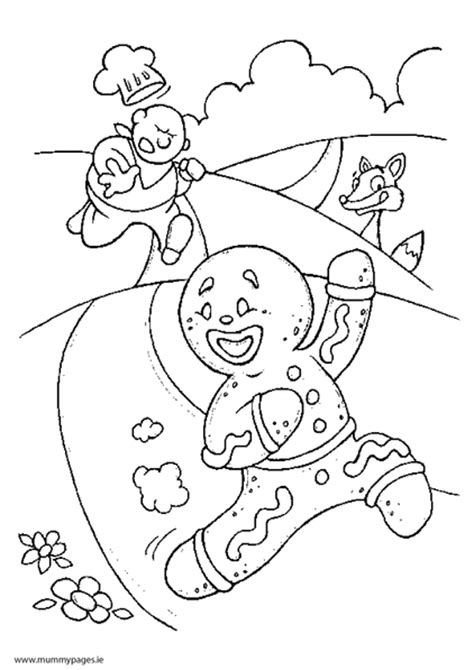 gingerbread man colouring page mummypagesie