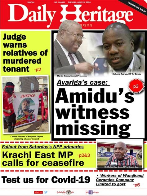 Newspaper Headlines Of Today Tuesday June 23 2020 Broadcastghana