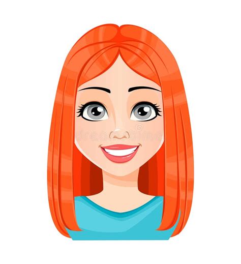 Face Expression Of Beautiful Redhead Woman Stock Vector Illustration