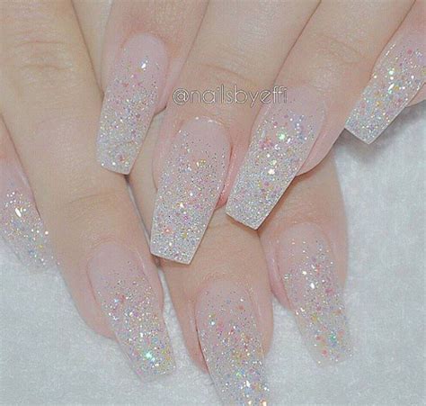 Clear Glitter Clear Glitter Nails Sparkle Acrylic Nails Sparkly Nails