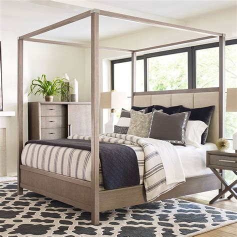 Featuring an array of colors and materials, this type of bed suits any style. Highline Upholstered Canopy Bed by Rachael Ray Home by ...