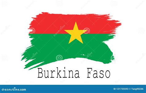 Bandera De Burkina Faso En El Fondo Blanco Stock De Ilustración