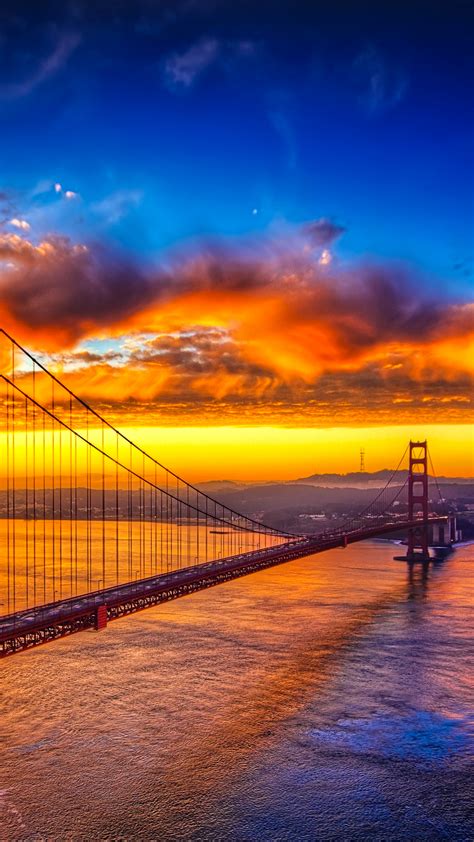 Dawn At Golden Gate Bridge Wallpaper For Iphone X 8 7 6 Free