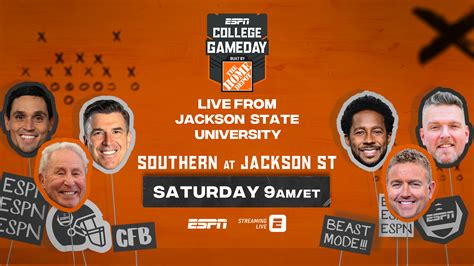 Espns College Gameday Built By The Home Depot Heads To Jackson State For The First Time Espn