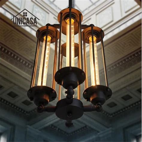 Antique Pendant Lights Wrought Iron Industrial Lighting Office Hotel