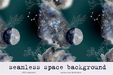 Seamless Space Background By Watercolor World Thehungryjpeg