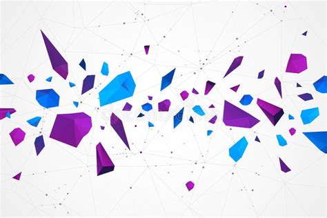 Abstract Polygonal Vector Background With Connecting Dots And Lines
