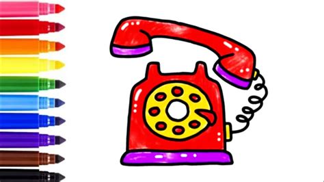 How To Draw A Telephone ☎️ Telephone Drawing For Kids And Toddlers