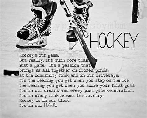 Hockey In Our Hearts 8x10 Print Hockey Quotes Hockey Hockey Humor