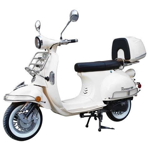 200cc Gas Moped Scooter Romeo 200 White Automatic Cvt Big Power Engine