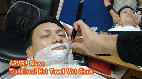 asmr 💈shave traditional hot towel wet shave โกนหนวด แบบผ้าอุ่น ผ้าเย็น ep 46 youtube