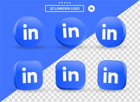 Premium Vector 3d Linkedin Logo In Modern Style Circle And Square For